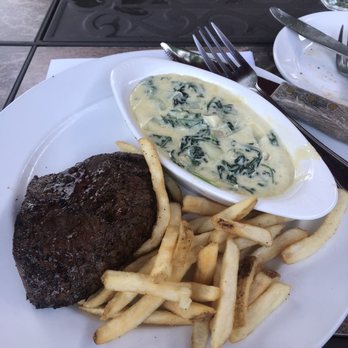 Boots Steakhouse - Sirloin steak medium, fries & creamed spinach - Steakhouses Near Me - Dillsboro, North Carolina Boots Steakhouse - Sirloin steak medium, fries & creamed spinach - Steakhouses Near Me - Dillsboro, North Carolina