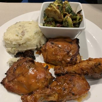 1885 Grill - BBQ chicken Brussels sprouts and mashed potatoes - Seafood Near Me - Acworth, Georgia