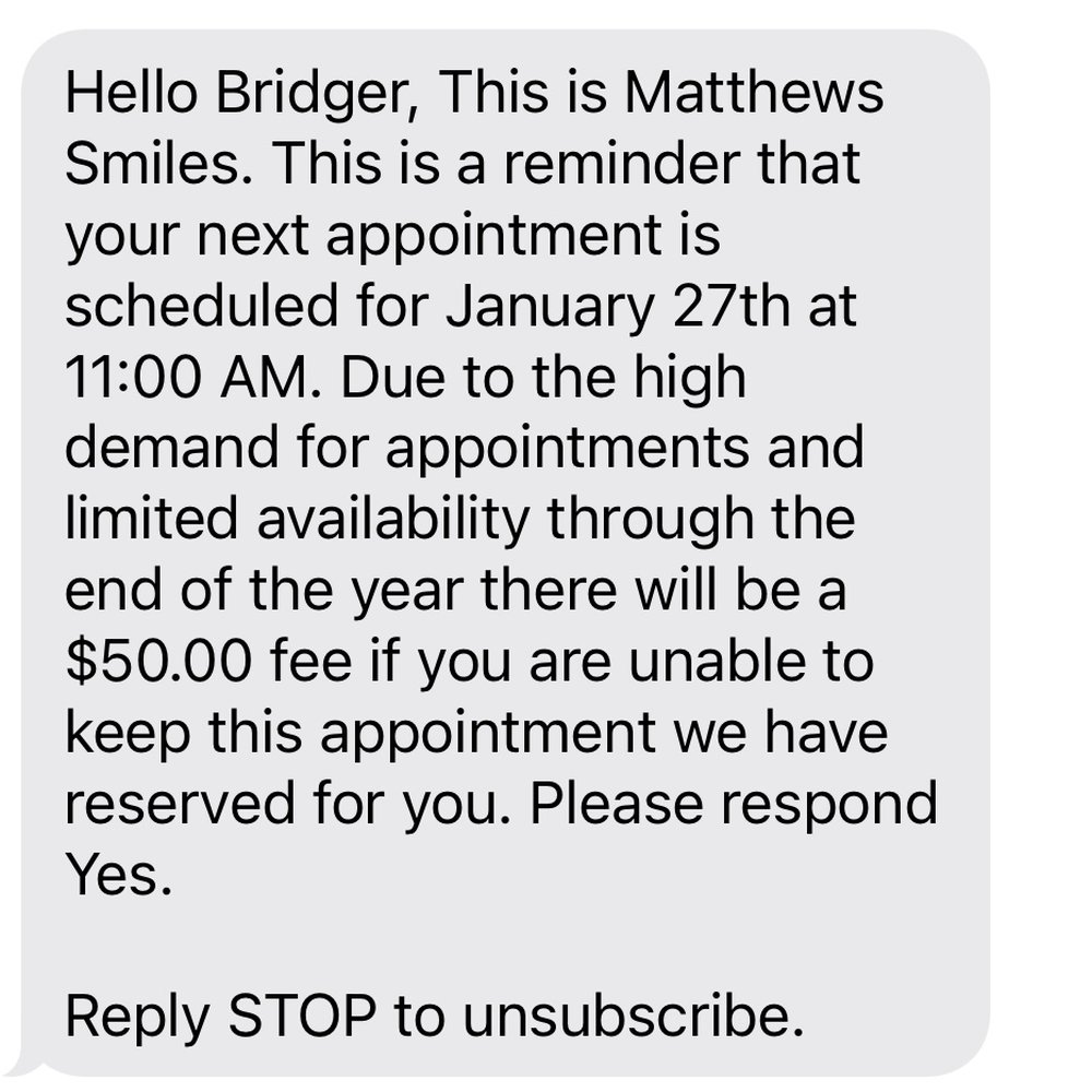 Here is the text I received.