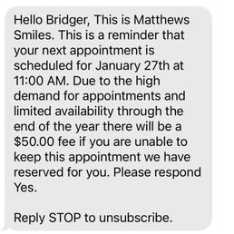 Here is the text I received. Here is the text I received.