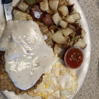 The Sugar Mill - Fried steak with gravy, eggs & potatoes - Breakfast & Brunch Near Me - Bakersfield, California