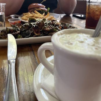 Benchmark Eatery - New England Clam Chowder,  New England Clam Chowder, bacon cheese burger. - New American Near Me - Santa Barbara, California