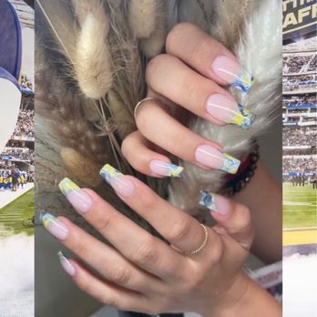 MOI Nails Studio - MY FAV NAILS WITH SPRING! She blew my mind with the perfect tie dye as I wanted to represent the LA Rams in some way :) - Nail Salons Near Me - Los Angeles, California MOI Nails Studio - MY FAV NAILS WITH SPRING! She blew my mind with the perfect tie dye as I wanted to represent the LA Rams in some way :) - Nail Salons Near Me - Los Angeles, California