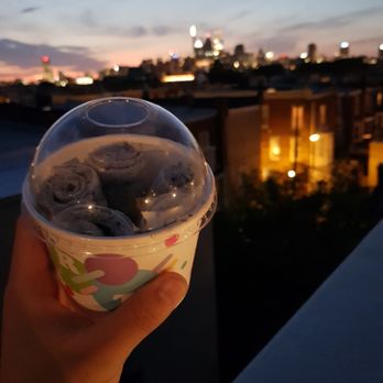 Frozen Rolled Icecream - a hand holding a cup of icecream - Ice Cream & Frozen Yogurt Near Me - Philadelphia, Pennsylvania