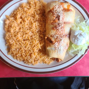 Corona's Taqueria y Mas - Chicken chimichanga with no side of beans. - Mexican Near Me - Olympia, Washington Corona's Taqueria y Mas - Chicken chimichanga with no side of beans. - Mexican Near Me - Olympia, Washington