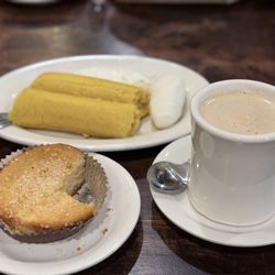 Tamal de Elote, Quesadilla Salvadoreña & Cafe