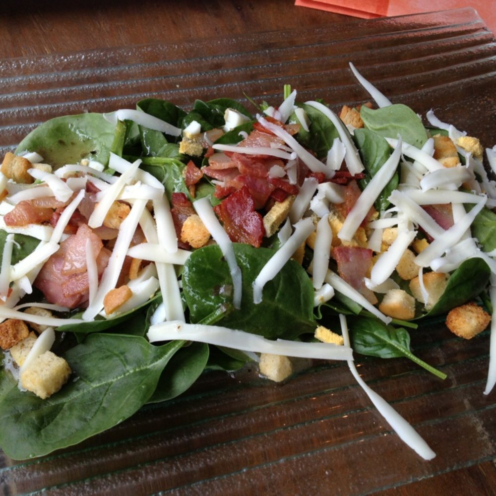 Spinach salad, bacon and eggs Spinach salad, bacon and eggs