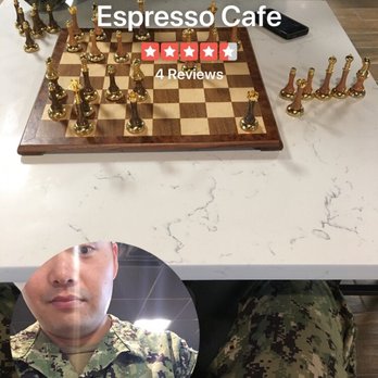 Bellissimo Espresso Cafe - Kicking butt on one of the few chess boards spread around the cafe! Lol :D - Coffee & Tea Near Me - Norfolk, Virginia Bellissimo Espresso Cafe - Kicking butt on one of the few chess boards spread around the cafe! Lol :D - Coffee & Tea Near Me - Norfolk, Virginia