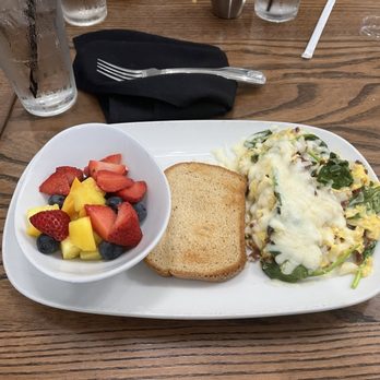 Another Broken Egg Cafe - Fresh Seasonal Fruit Sunrise Spinach Scrambler - Breakfast & Brunch Near Me - Panama City Beach, Florida Another Broken Egg Cafe - Fresh Seasonal Fruit Sunrise Spinach Scrambler - Breakfast & Brunch Near Me - Panama City Beach, Florida