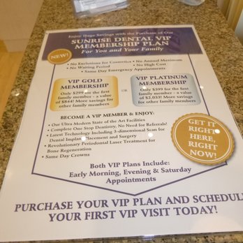 Sunrise Dental - A copy of their VIP Plan - General Dentistry Near Me - Cary, North Carolina