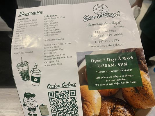 Menu photo 2 Ess-a-Bagel New York, NY