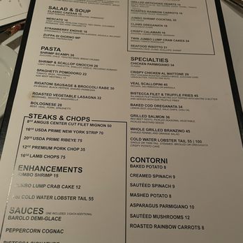 Bistecca by Il Mulino - Menu - Italian Near Me - Mount Pocono, Pennsylvania
