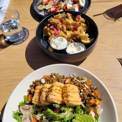 Sidebar Grill - Vegetarian Cobb Salad and Lemon Pepper Calamari