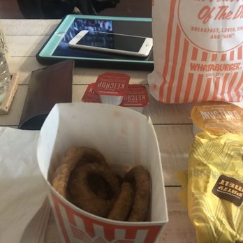 Whataburger - I only received half a container of my large onion ring (which is extra btw). - Burgers Near Me - Fort Worth, Texas