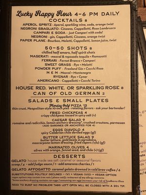 Menu photo 4 Lucky Horseshoe Lounge Portland, OR