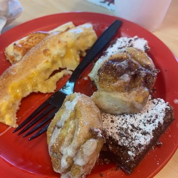 Cicis Pizza - a plate of food with a fork and a cup of coffee - Pizza Near Me - Lufkin, Texas