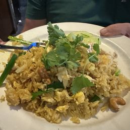 Pineapple fried rice with chicken. Pineapple fried rice with chicken.