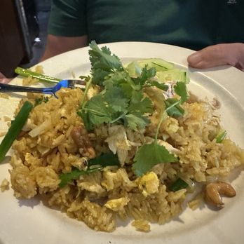 Teton Thai - Pineapple fried rice with chicken. - Thai Near Me - Teton Village, Wyoming Teton Thai - Pineapple fried rice with chicken. - Thai Near Me - Teton Village, Wyoming
