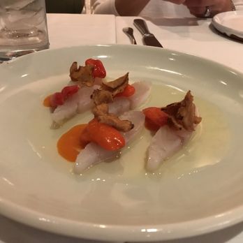 Restaurant Andiario - Fluke crudo with Aji Dulce peppers - $18 - New American Near Me - West Chester, Pennsylvania Restaurant Andiario - Fluke crudo with Aji Dulce peppers - $18 - New American Near Me - West Chester, Pennsylvania
