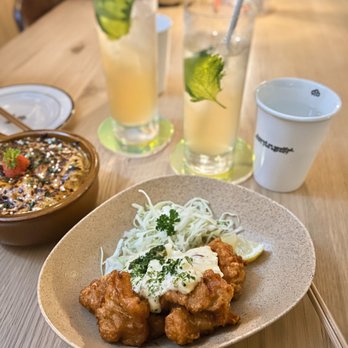 Bar Orai - a plate of food and a bowl of soup - Speakeasies Near Me - New York, New York Bar Orai - a plate of food and a bowl of soup - Speakeasies Near Me - New York, New York