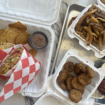 Toss'd - Buffalo Cauliflower wrap, Fried Pickles, Homemade French Fries - Salad Near Me - Morganville, New Jersey Toss'd - Buffalo Cauliflower wrap, Fried Pickles, Homemade French Fries - Salad Near Me - Morganville, New Jersey