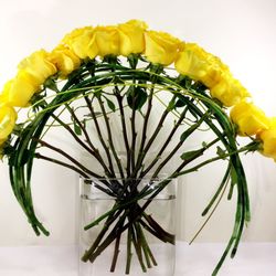 Miss Scarlett's Flowers - Yellow Rose modern Fan