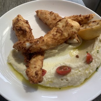 Plateia Mediterranean Kitchen Bar - BAKALIARO Skordalia (fried cod and cold mashed potatoes) - Bars Near Me - Glenview, Illinois Plateia Mediterranean Kitchen Bar - BAKALIARO Skordalia (fried cod and cold mashed potatoes) - Bars Near Me - Glenview, Illinois