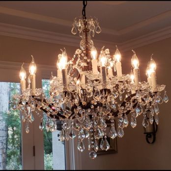 Don Kaiser - Another crystal chandelier I installed with care recently. - Electricians Near Me Don Kaiser - Another crystal chandelier I installed with care recently. - Electricians Near Me