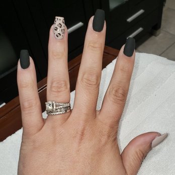 T Nails & Spa - Matte Black and Leopard by Tina - Nail Salons Near Me - Enumclaw, Washington