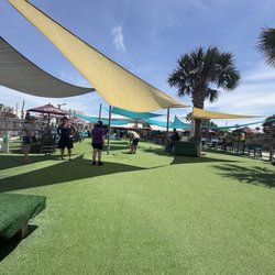 Huge play yard, lots of people