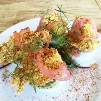 The Whelk - Green goddess deviled eggs with fried oysters - Seafood Near Me - Westport, Connecticut The Whelk - Green goddess deviled eggs with fried oysters - Seafood Near Me - Westport, Connecticut