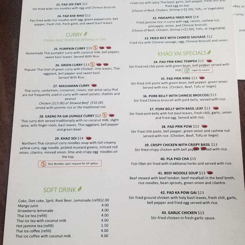 Khao Yai Thai Kitchen - Menu Aug 2021 - Thai Near Me - Beaverton, Oregon Khao Yai Thai Kitchen - Menu Aug 2021 - Thai Near Me - Beaverton, Oregon