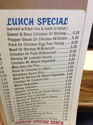 Menu photo 4 Ming House Auburn, AL