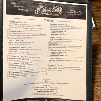 Patrick's Pub & Eatery - Entree Menu - American Near Me - Gilford, New Hampshire