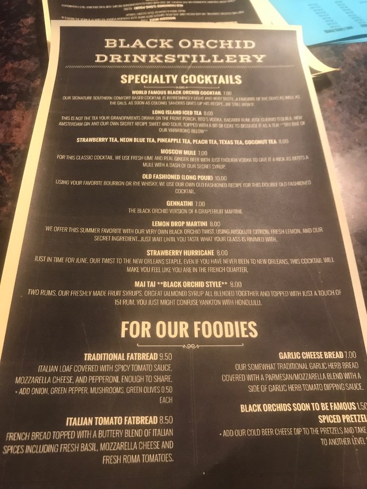BLACK ORCHID BAR & DRINKSTILLERY CLOSED Updated July 2024 11