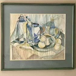 Infinity Design - Original watercolor by Patricia Geisheker rematted and placed back in original frame.
