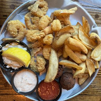 Nectar - Shrimp platter with coleslaw and "chips" - Breakfast & Brunch Near Me - Hilton Head Island, South Carolina