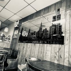 More decor in dining area. Love the skyline picture gives it a nice touch