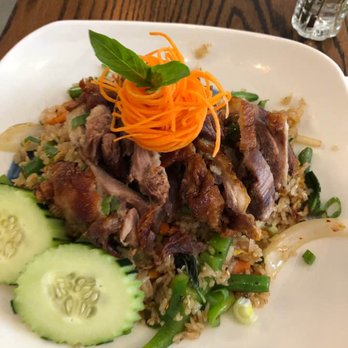 Thailicious - Spicy Basil Fried Rice with Duck you can choose any meat but i went with duck cause the menu had a picture of the fried rice with duck. - Thai Near Me - New York, New York Thailicious - Spicy Basil Fried Rice with Duck you can choose any meat but i went with duck cause the menu had a picture of the fried rice with duck. - Thai Near Me - New York, New York