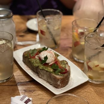Cafe Ba-Ba-Reeba! - Avocado & Egg Toast* White Peach Sangria - Spanish Near Me - Chicago, Illinois Cafe Ba-Ba-Reeba! - Avocado & Egg Toast* White Peach Sangria - Spanish Near Me - Chicago, Illinois