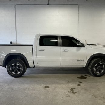 Lunar FX - 2022 Ram 1500 getting 2 front windows to match the rears with our regular dyed film and a brow across the front windshield. - Car Window Tinting Near Me - Fleetwood, Pennsylvania Lunar FX - 2022 Ram 1500 getting 2 front windows to match the rears with our regular dyed film and a brow across the front windshield. - Car Window Tinting Near Me - Fleetwood, Pennsylvania