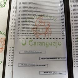 O Caranguejo Restaurante - Partial menu as of August 2026