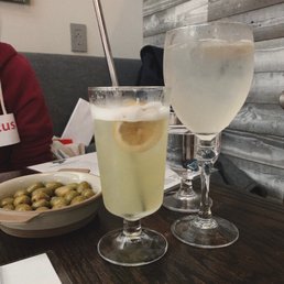 weekly cocktail (left), st. george soda weekly cocktail (left), st. george soda