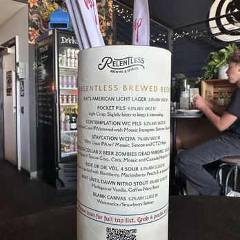 Relentless Brewing & Spirits - Relentless brewed beer menu - New American Near Me - Los Angeles, California