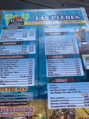 Menu photo 1 Las Plebes Puerto Peñasco, SON Menu photo 1 Las Plebes Puerto Peñasco, SON