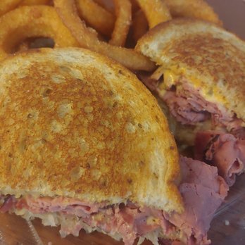 George's Cafe - Reuben Sandwich with a side of onion rings - Breakfast & Brunch Near Me - West Covina, California