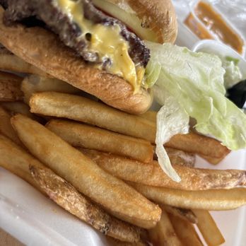 Cook Out - a cheeseburger and french fries - Burgers Near Me - Savannah, Georgia Cook Out - a cheeseburger and french fries - Burgers Near Me - Savannah, Georgia