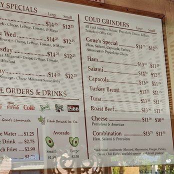 Gene's Grinders - Menu - Delis Near Me - Duarte, California