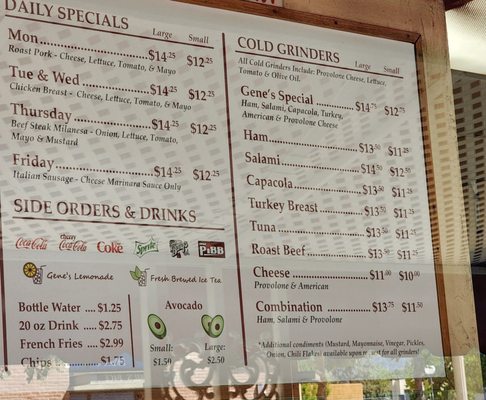 Menu photo 8 Gene's Grinders Duarte, CA