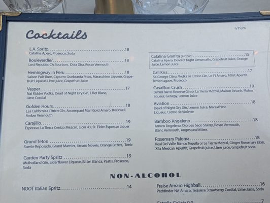 Menu photo 1 Bar Sinizki Los Angeles, CA